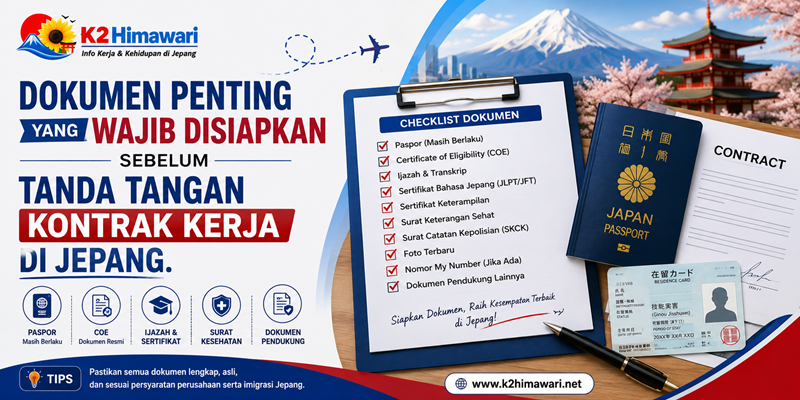 Dokumen Penting yang Wajib Disiapkan Sebelum Tanda Tangan Kontrak Kerja di Jepang