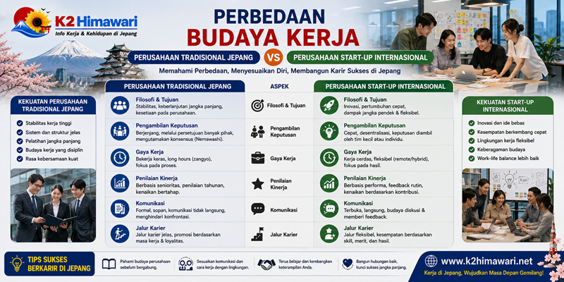 Perbedaan Budaya Kerja Perusahaan Tradisional Jepang dan Perusahaan Start-up Internasional
