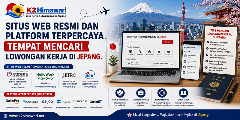 Situs Web Resmi dan Platform Terpercaya Tempat Mencari Lowongan Kerja di Jepang
