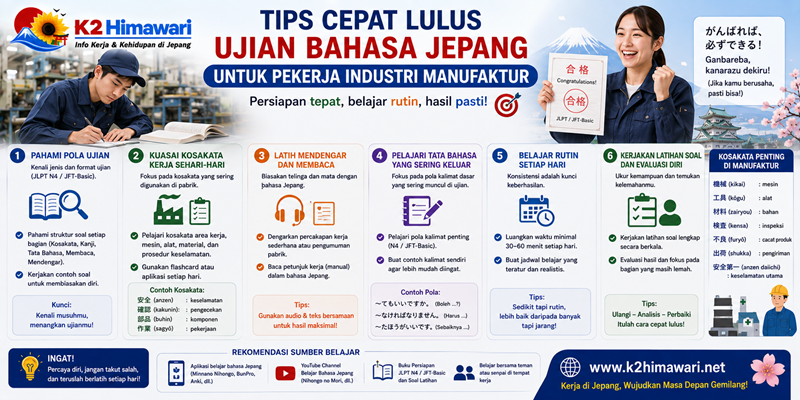 Tips Cepat Lulus Ujian Bahasa Jepang untuk Pekerja Industri Manufaktur