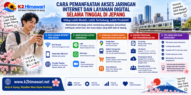 Cara Pemanfaatan Akses Jaringan Internet dan Layanan Digital Selama Tinggal di Jepang
