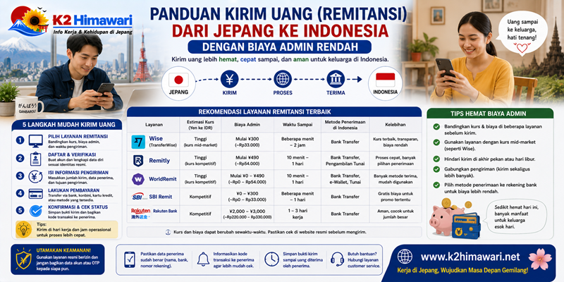 Panduan Kirim Uang (Remitansi) dari Jepang ke Indonesia dengan Biaya Admin Rendah