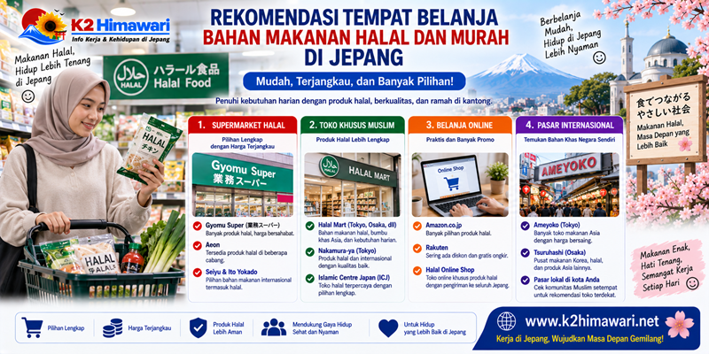 Rekomendasi Tempat Belanja Bahan Makanan Halal dan Murah di Jepang